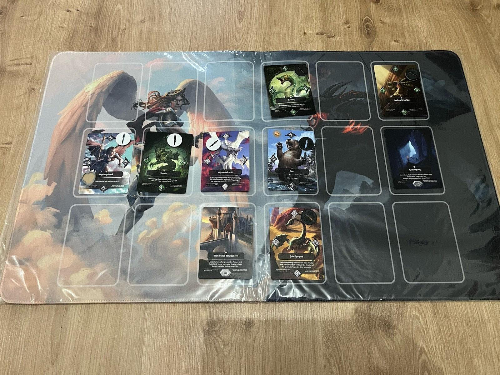 Neverrift TCG Spielmatte Valkyrie vs Fire Giant - Premium Playmat.
