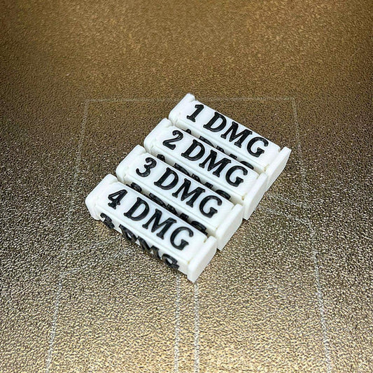 TCG Damage Counter, Tokens 1 bis 4 Damage, Schaden, Schadensmarken, Gundam Card Game, 4 Stk