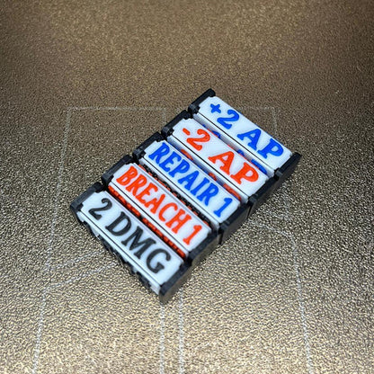 TCG Gametokens, Effektwürfel, AP Counter, Breach, First Strike, Repair, Damage Count, Blocker, Gundam Card Game, 5 Stk