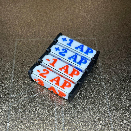 TCG Power Counter, Tokens +/-1 bis +/-4 Attack Points, Positiv & Negativ, AP, Angriffskraft, Effektwürfel, Gundam Card Game, 4 Stk